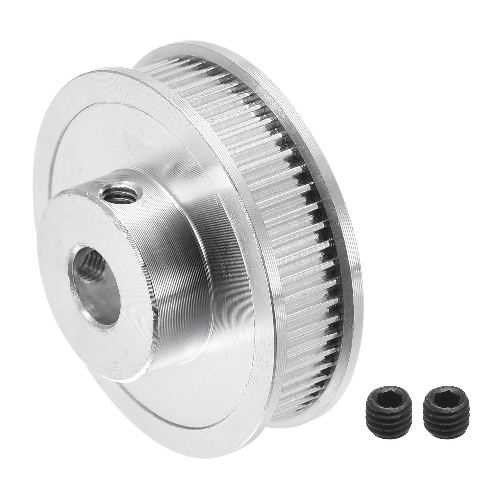 60 Teeth 8mm Bore Timing Pulley, Aluminium Synchronous Wheel Silver