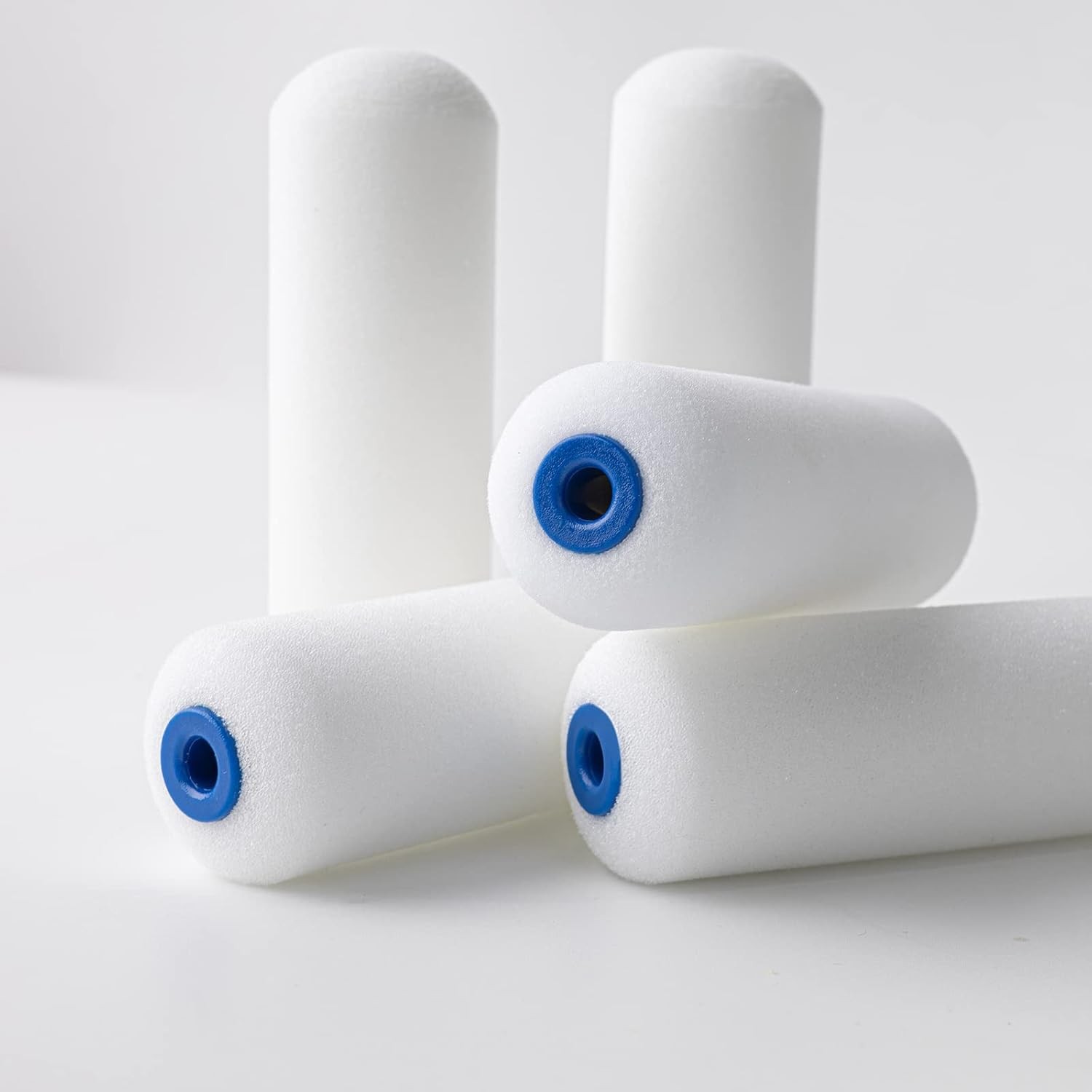 Mister Rui Foam Paint Roller, 50 Pack, 4 Inch 4 Inch,50 Blue Cap