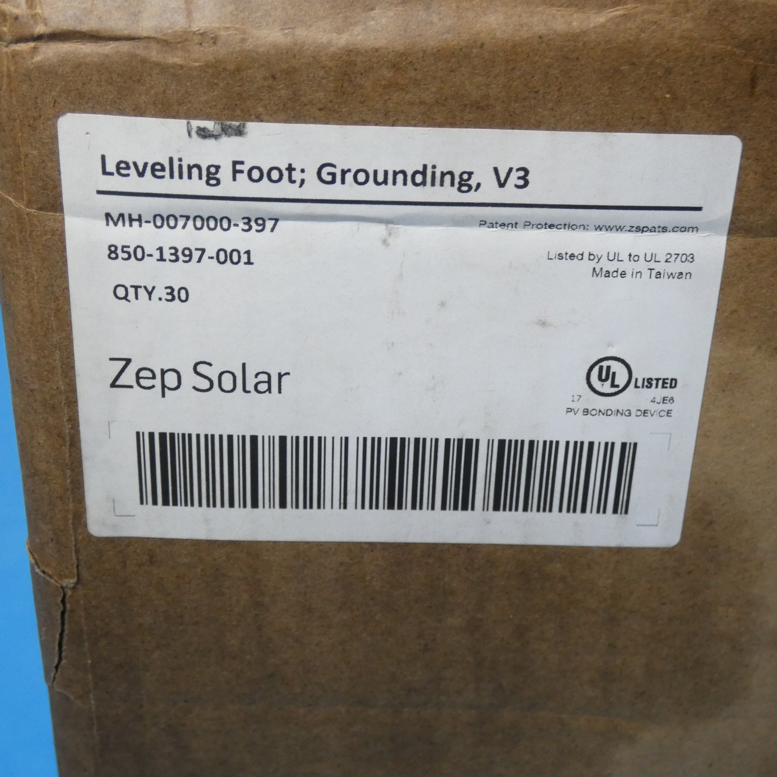 Zep Tesla MH-007000-397 Solar Panel Leveling Foot Grounding V3 System III Qty 30