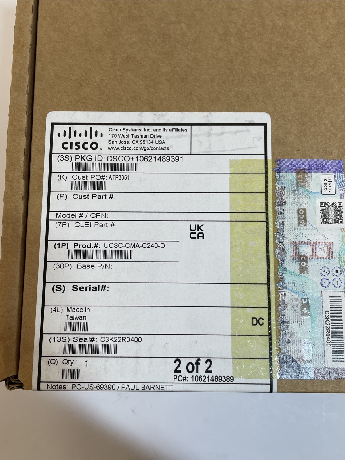 NEW Cisco Cable Management Arm UCSC-CMA-C240-d