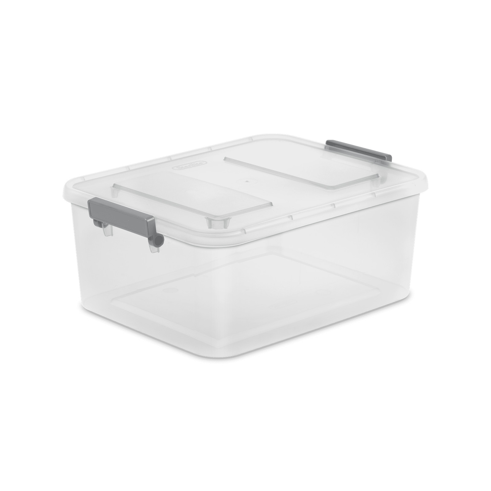 12.7 Quart , Clear Plastic Storage Box with Write-on ID Latches, Gray
