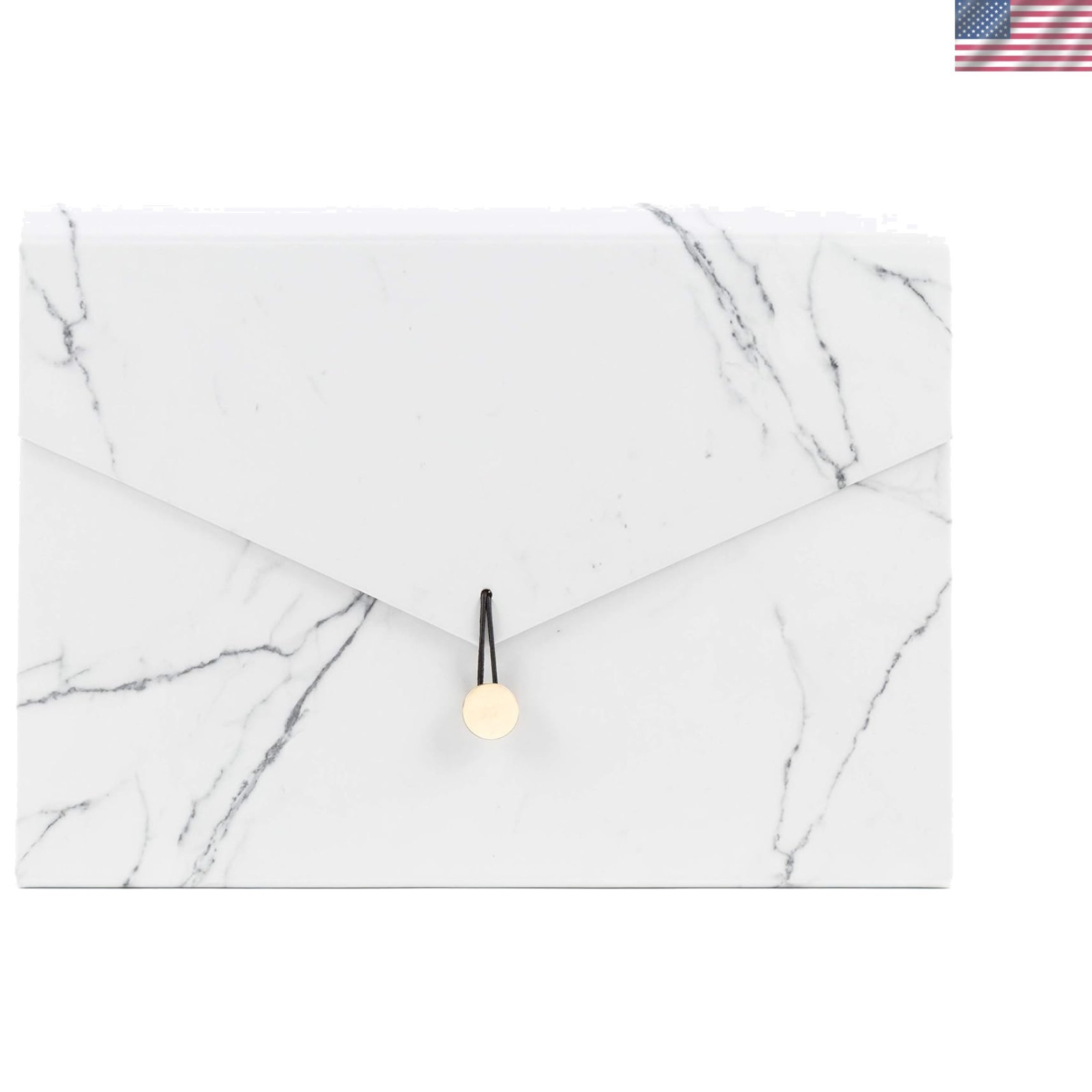 Fashionable Marble Expandable File Organizer with 13 Pockets & Secure Closure