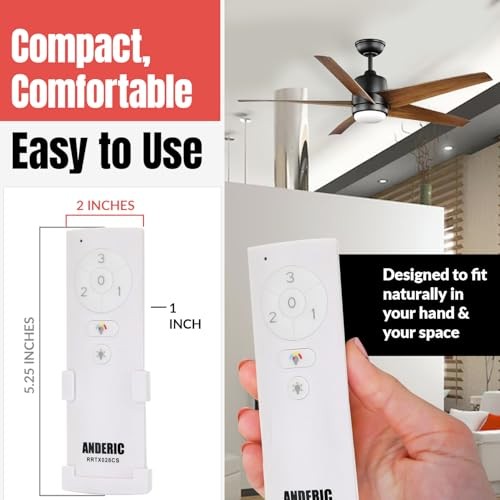 RRTX028C-S Replacement Ceiling Fan Remote Control Compatible with Hampton Bay