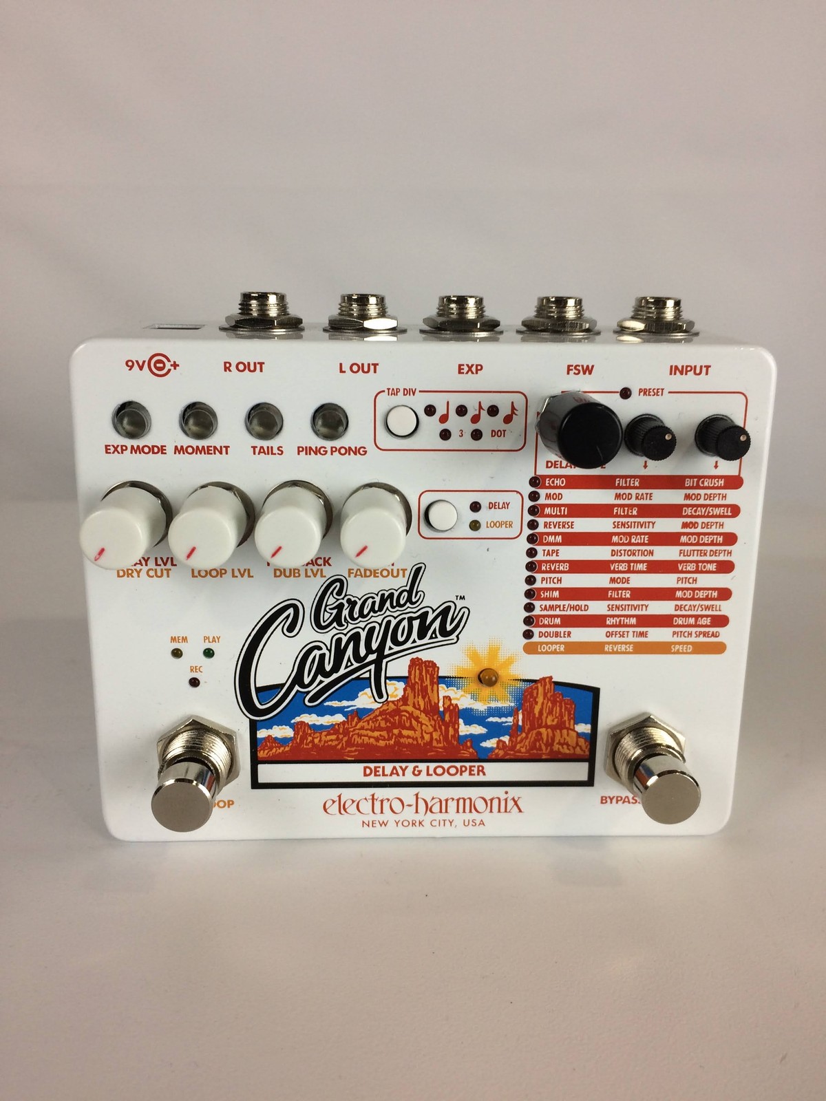 Open Box Electro-Harmonix Grand Canyon Delay/Looper Effects Pedal