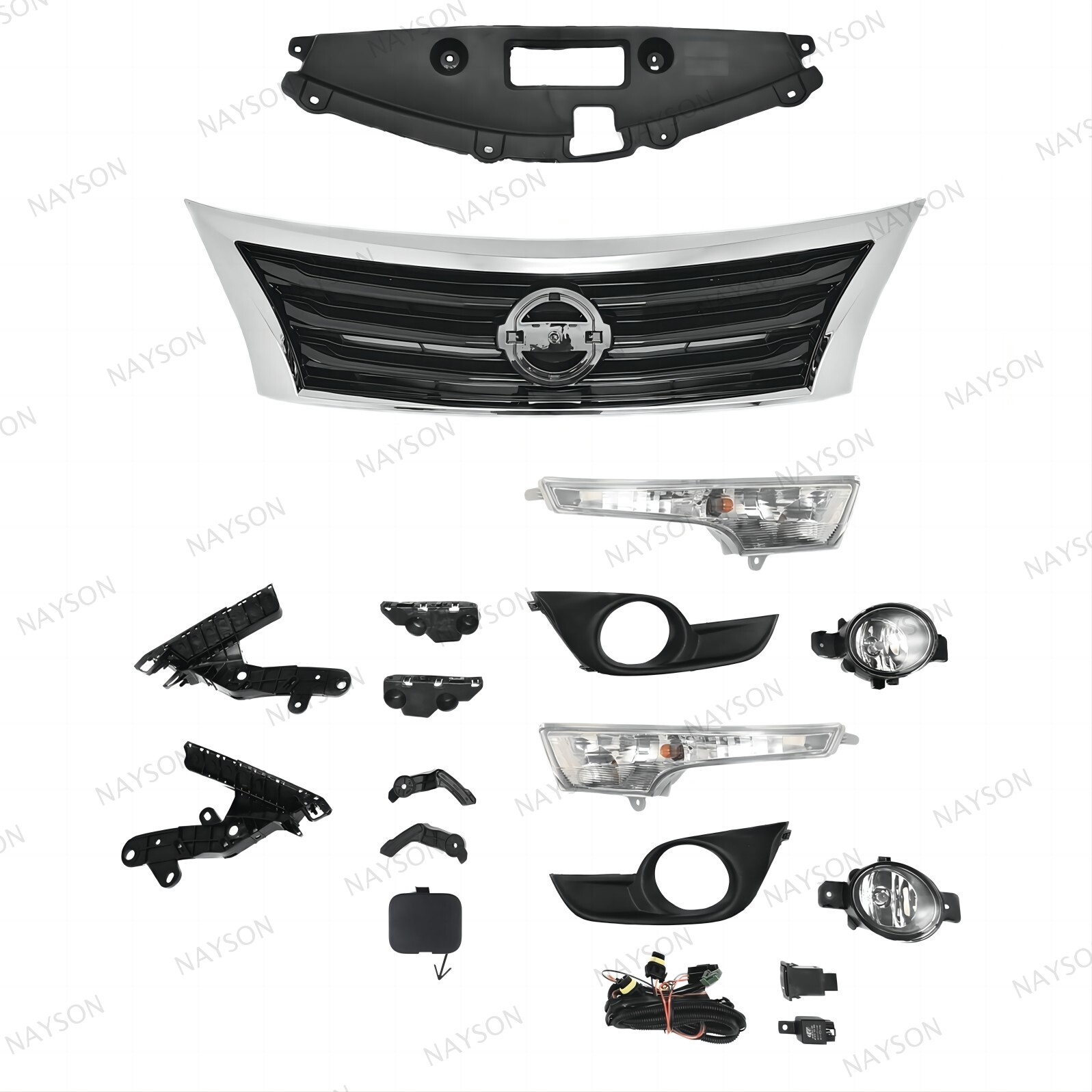 15PC For Altima 2013-2015 Front Grille Mesh Fog lights Bumper Retainer Brackets