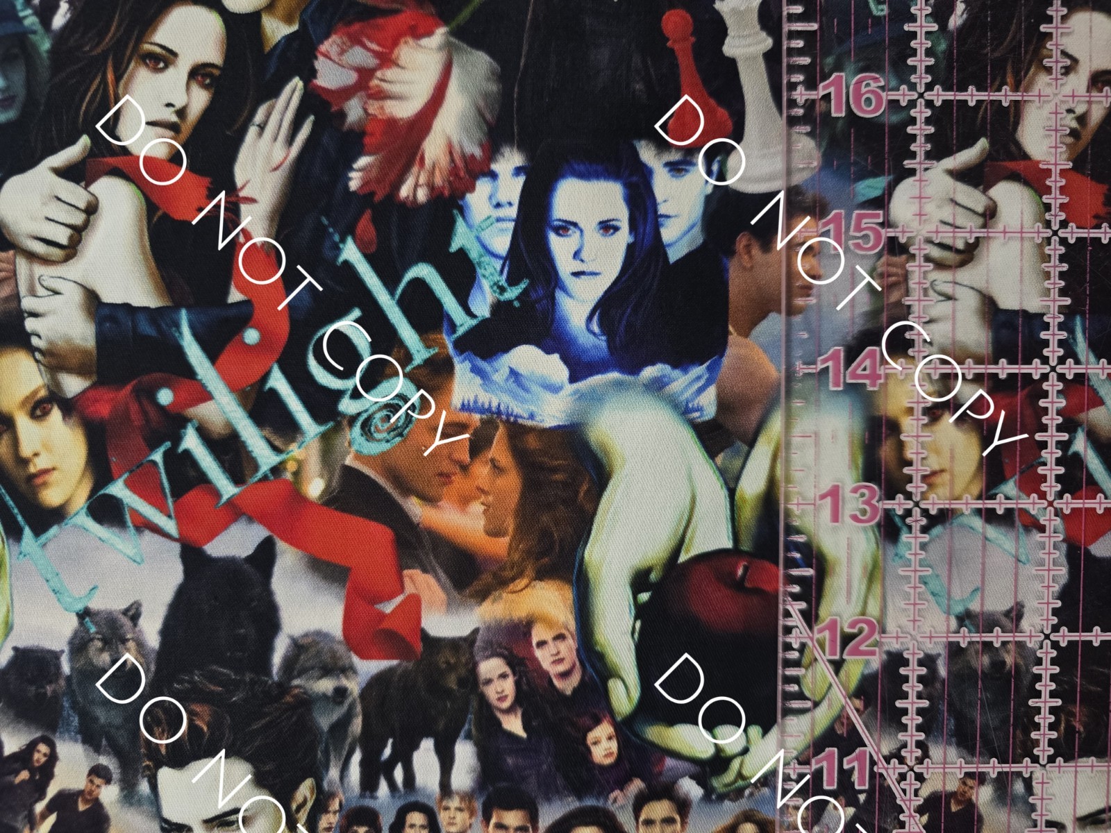 Custom Cotton Woven Fabric Movie Twilight Movie Collage By The 1/4 Yard 9x56
