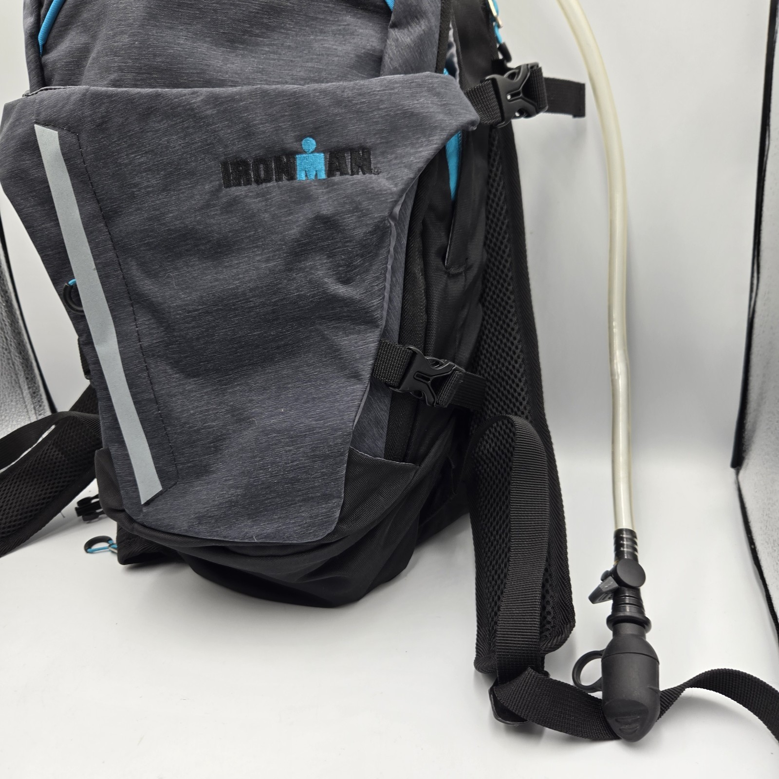 IRONMAN Hydration Hiking Running Backpack Black Blue Includes A 2L pouch