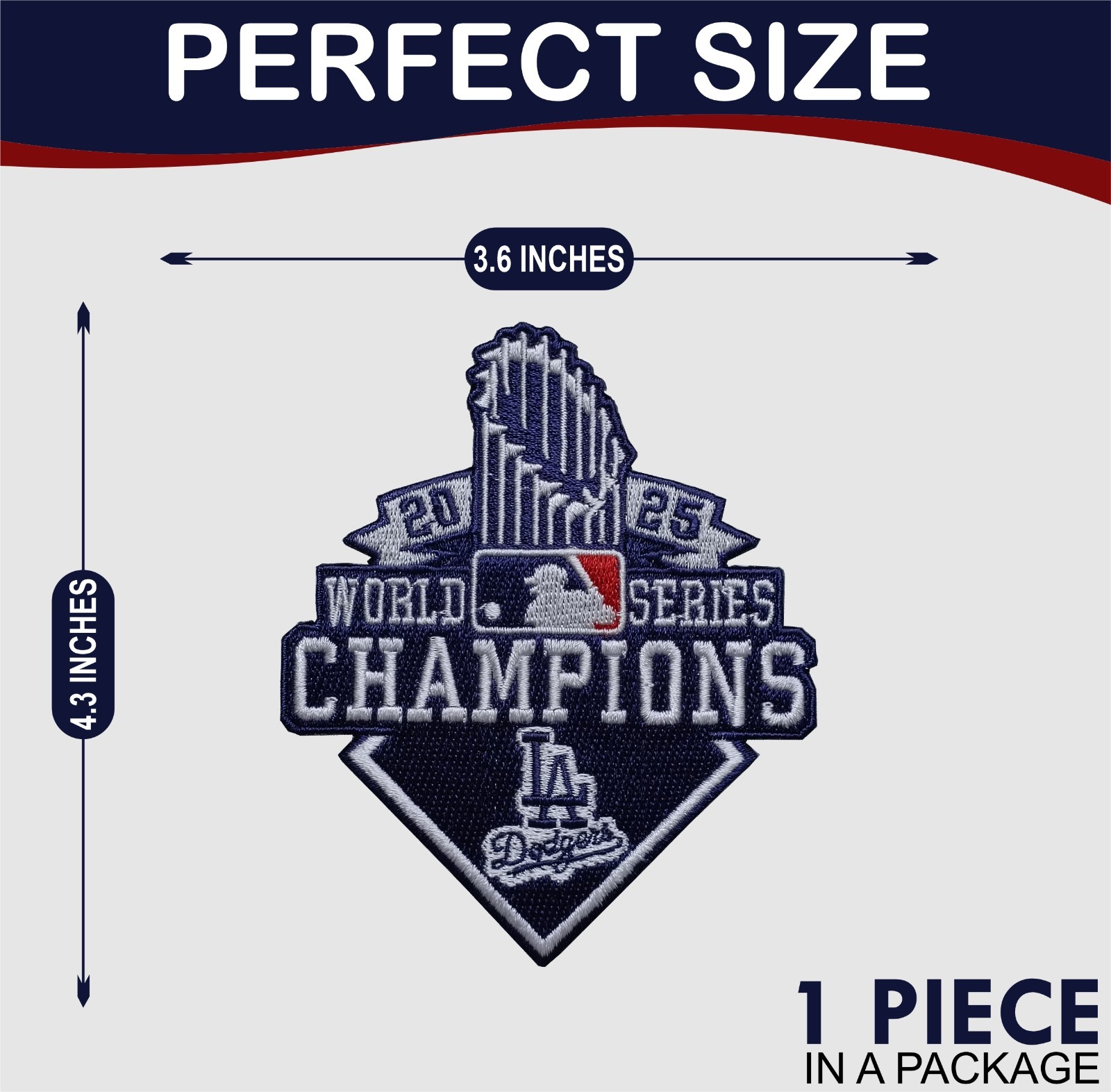 Dodgers 2025 World Series Champions Iron On Patch Sew Patch Embroidered Patch