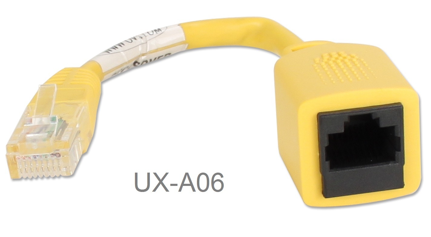6-inch " Cross-Over CAT.5e RJ45 Male to Female Pigtail Adapter Yellow, UX-A06