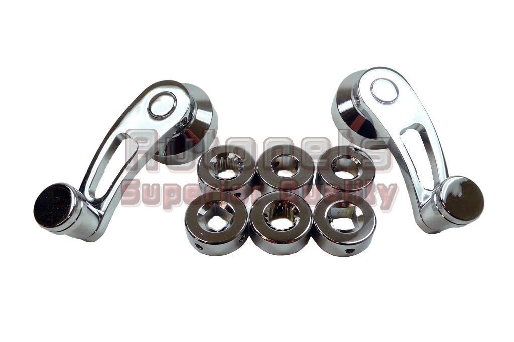 Chrome Billet 3" Short Window Cranks / Handles Fit Hot Rod Chevy Ford Mopar Rat