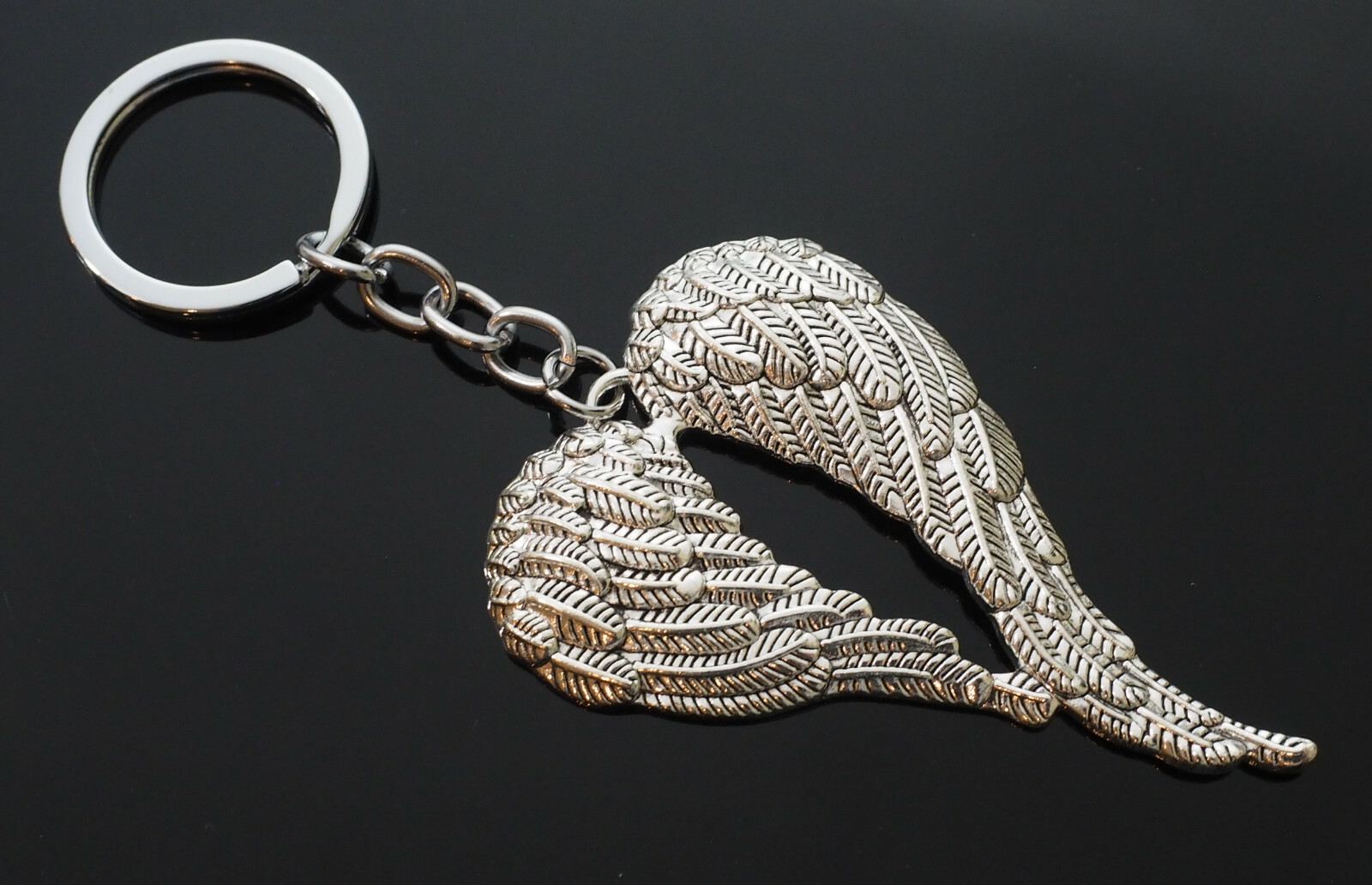 Angel Wings Heart Shape Feathers Charm Pendant Keychain Key Chain Gift