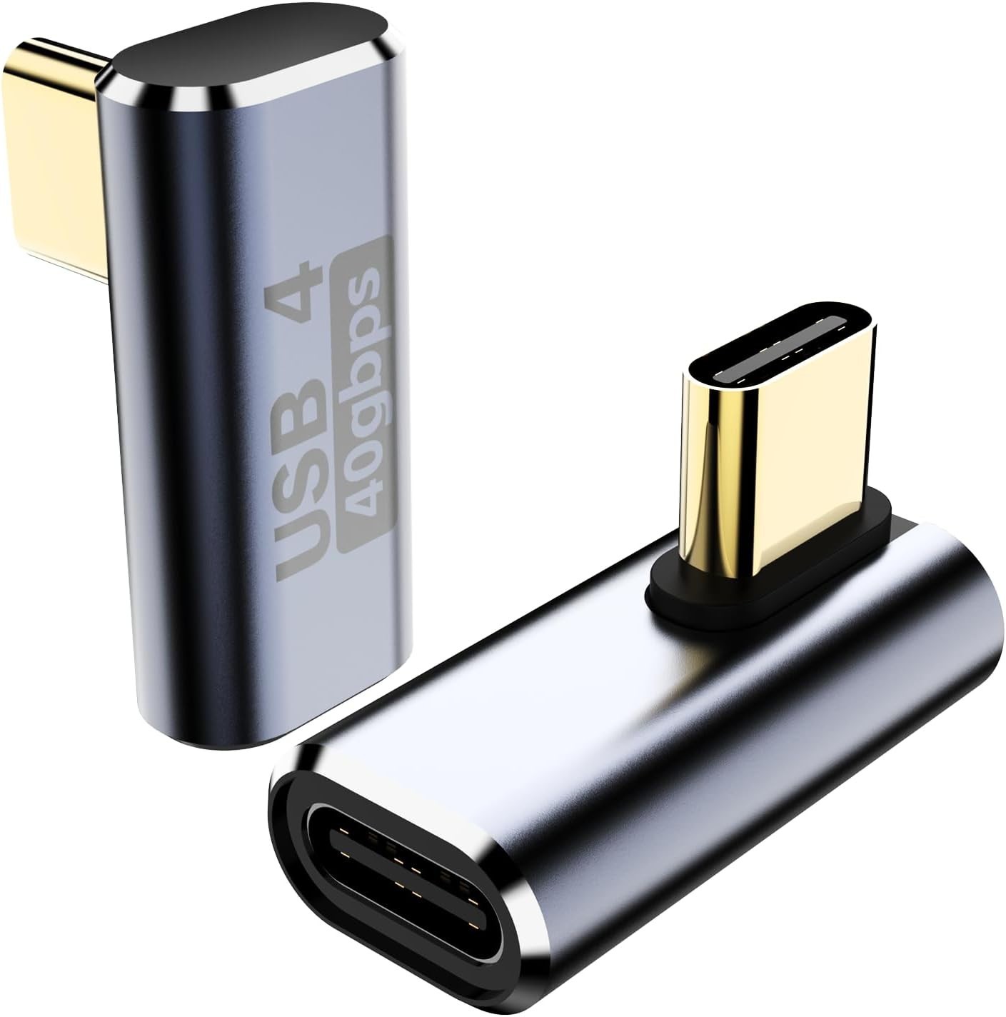 USB C Adapter [2-Pack], PD 240W USB C 90 Degree Adapter, USB Type C Right Angle