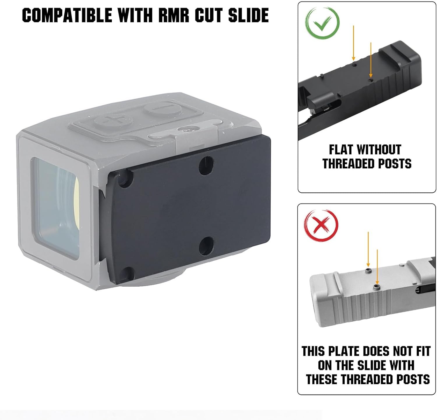 Red Dot Mount Compatible with RMR to ACRO Adaptor Plate Suitable for RMR Cut Sli
