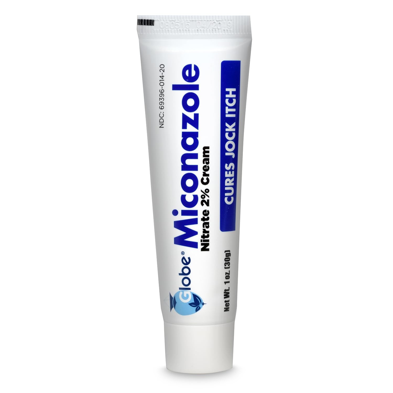 Globe Miconazole Nitrate 2% Antifungal Cream 1 oz, Cures Most Athletes White