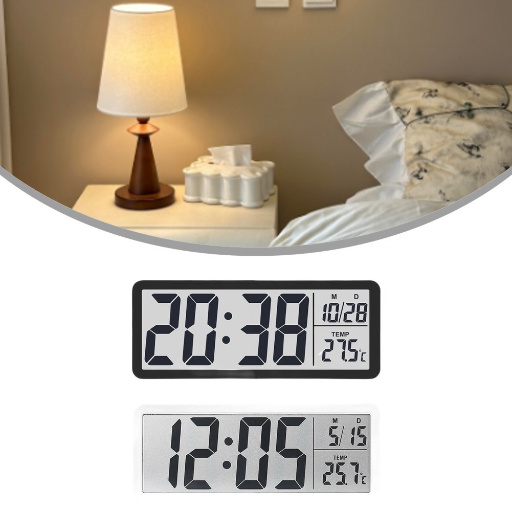 Minimalist Digital Alarm Clock with Date Time Temperature and Humidity Monitor