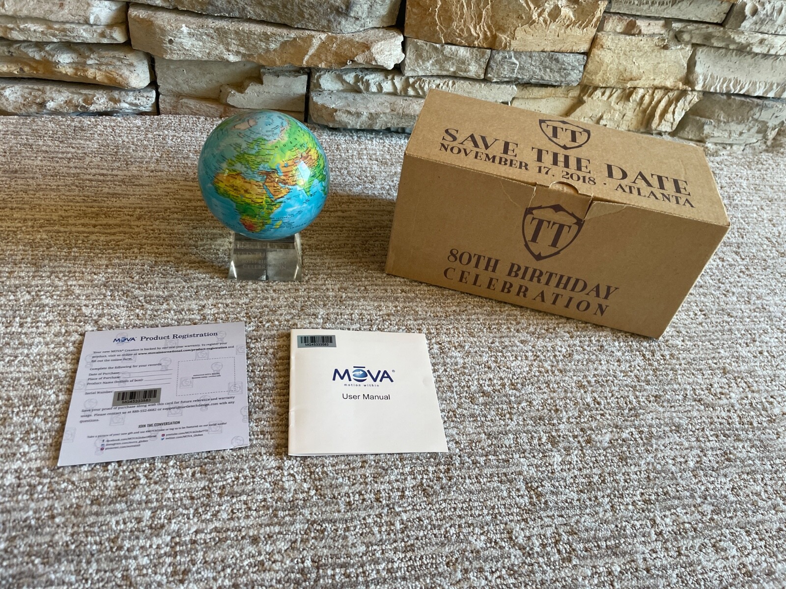 Rare, Ted Turner Birthday Celebration Mova Globe 4.5 inches