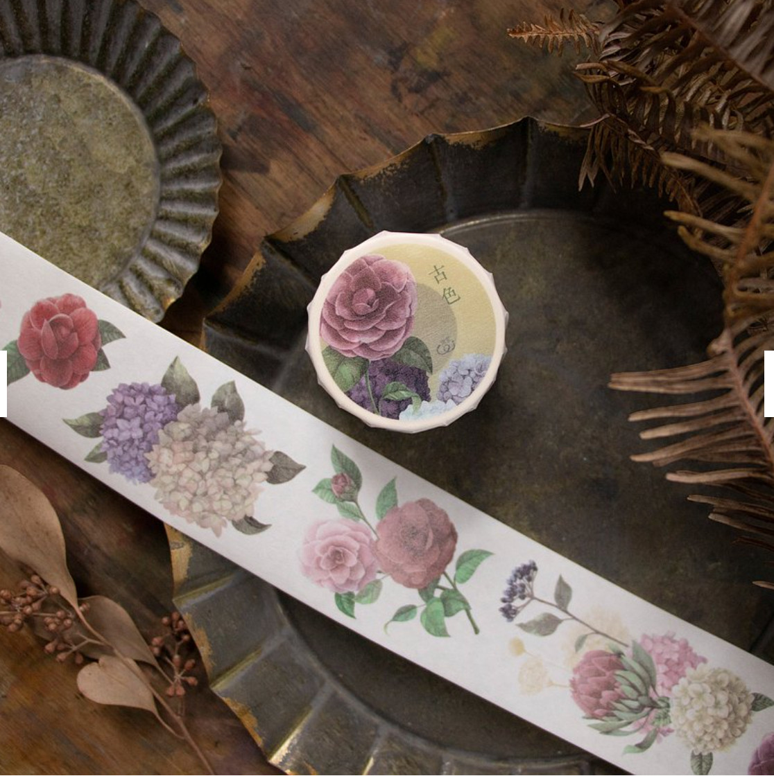 Loidesign Classic Camellia Rose Hydrangea Washi Tape SAMPLE LOOP