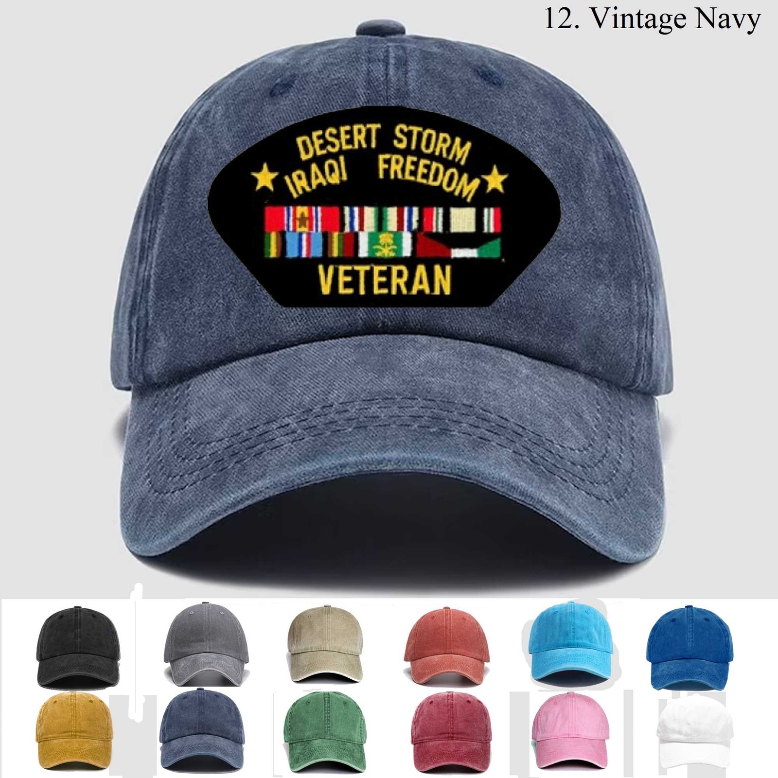 Embroidered Hat Desert Storm Operation Iraqi Freedom Veteran, Veteran Cap, Gift