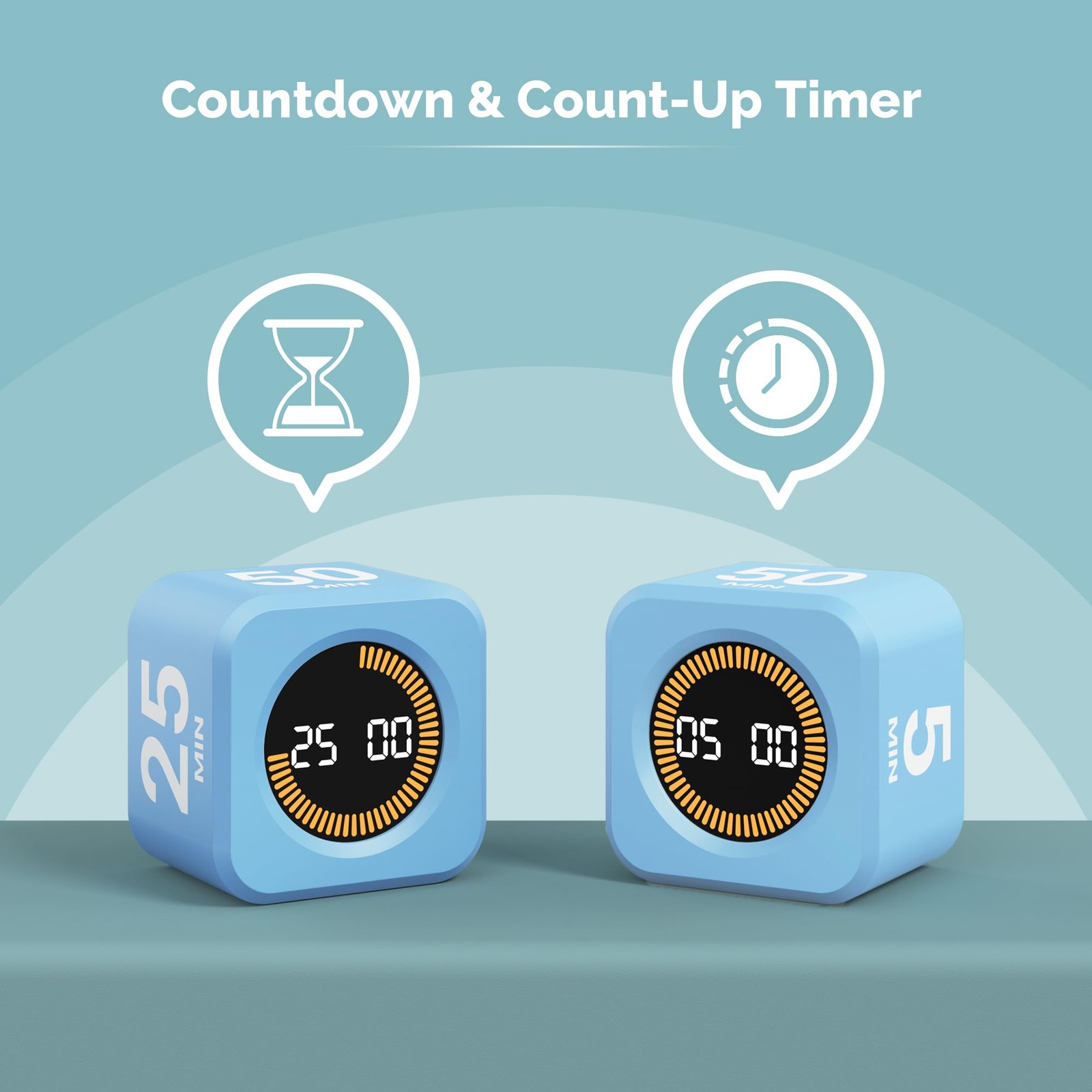 Pomodoro Timer – Visual Cube with 5/10/30/60 Min Presets, Countdown Ring & Co...
