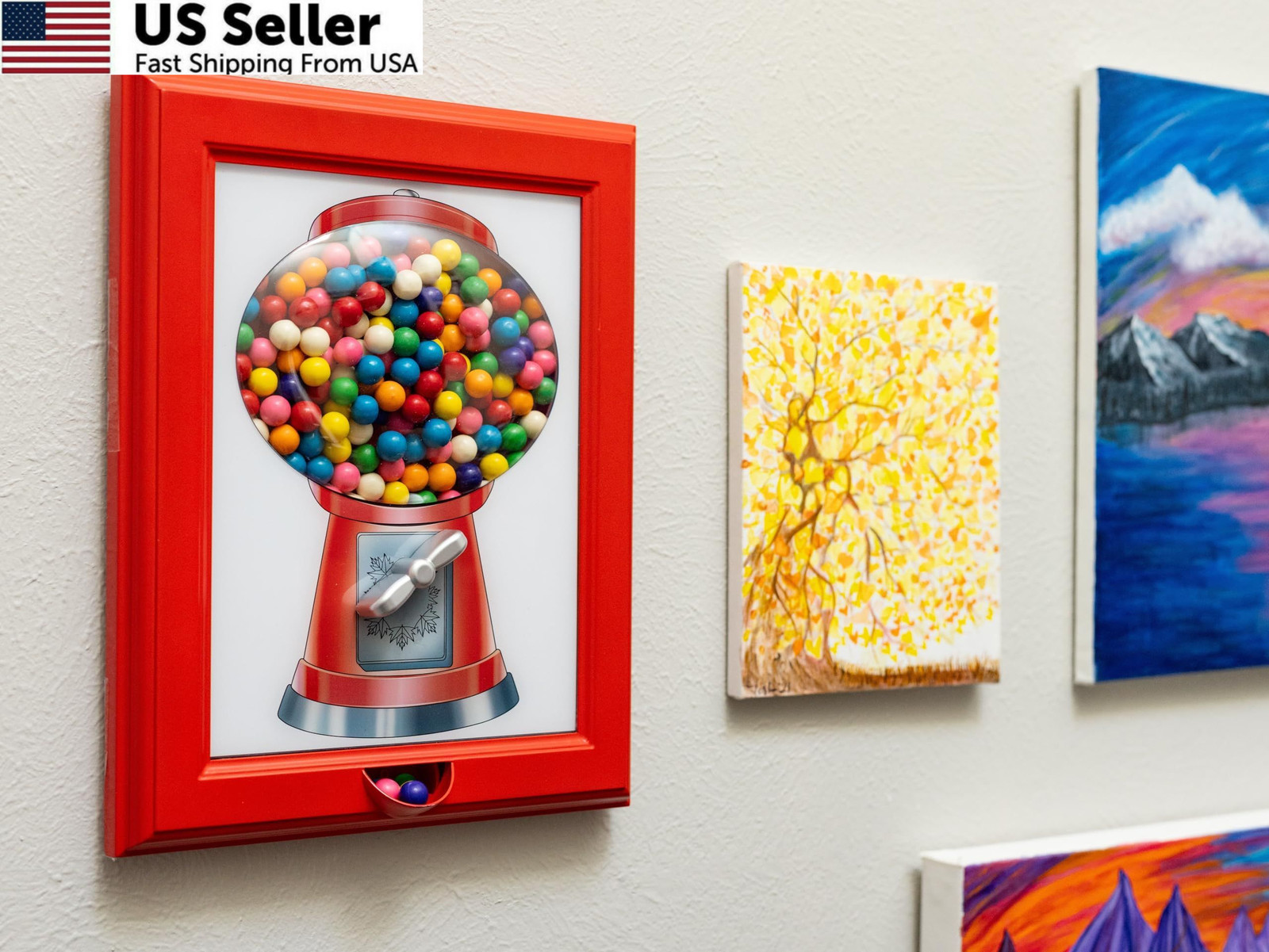 Eye Candy Frame - The Original Dispenser and 15" x 12" x 2", Red