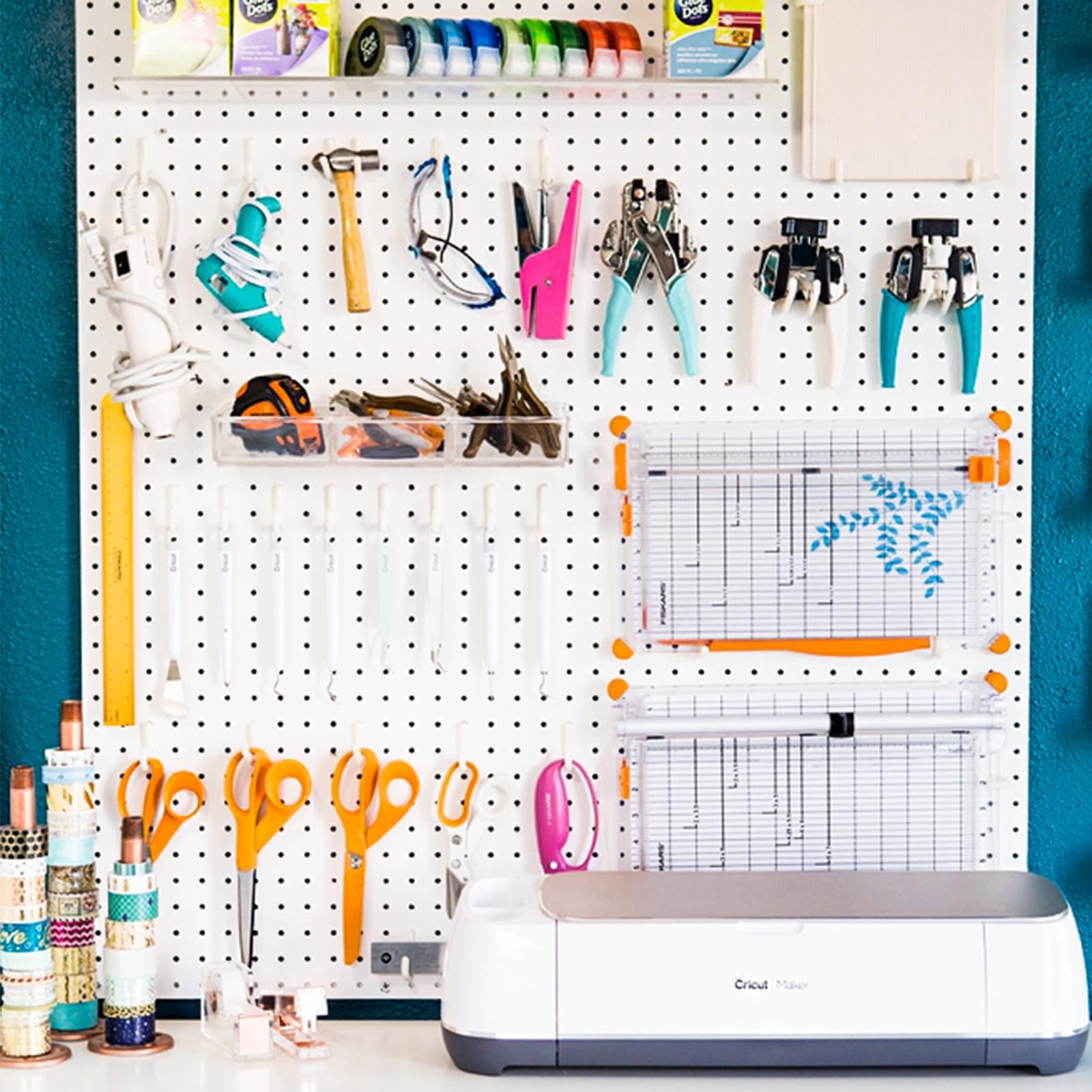 2 Pcs Pegboard, Metal Pegboard Wall Panels - Pegboard Wall Organizer System - Pe