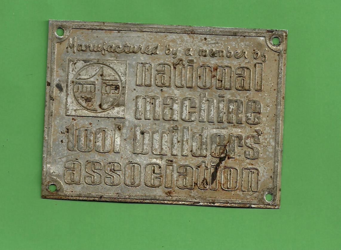 R National Machine Tool Builders Association NMTBA Machine Badge With Penny