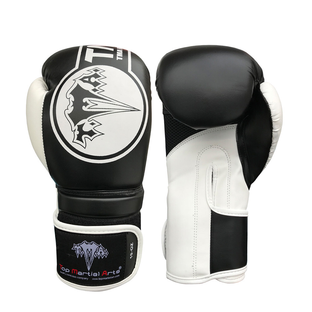 TMA Boxing Punching Gloves Leather Training Fight Fitness Sparring MMA Muay Thai
