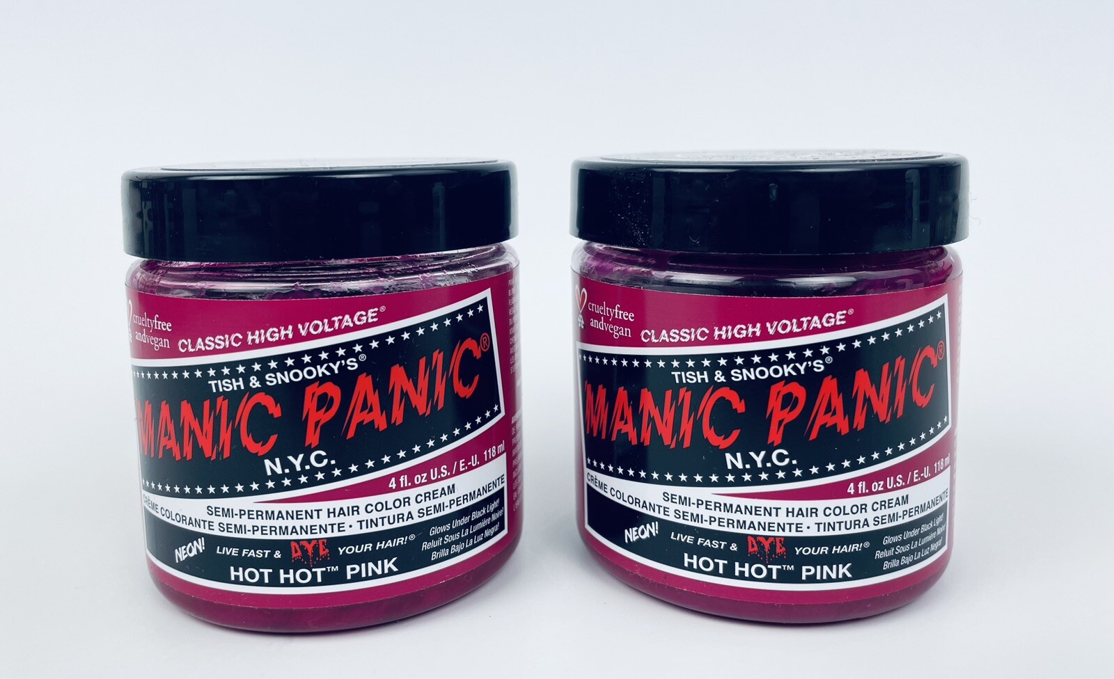 2 Manic Panic High Voltage Semi-Permanent Hair Color Cream - Hot Hot Pink 4 oz