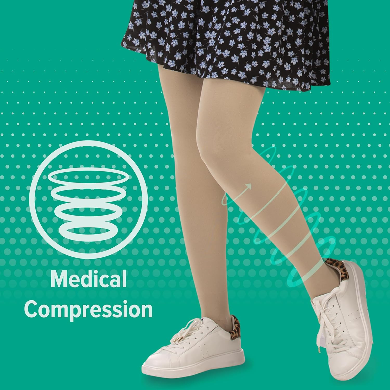 Basic 4412 Thigh-High 30-40 Mmhg Closed Toe Compression Stocking with Silicone T