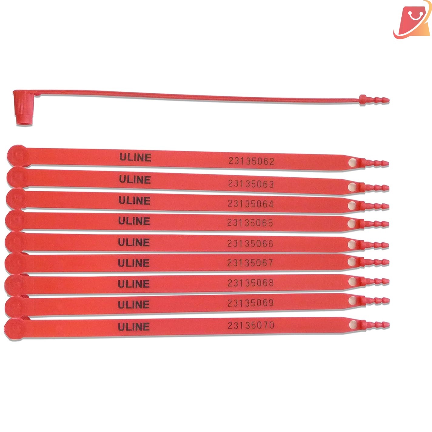 Plastic Truck Seals Tamper Evident Pack of 100 Numbered Red for Trucks
