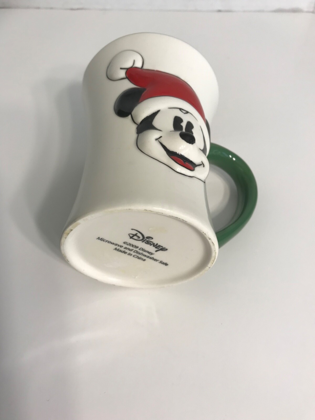 Vintage Disney Mickey And Minnie Mouse 3D Christmas Santa Claus Hat Coffee Mug