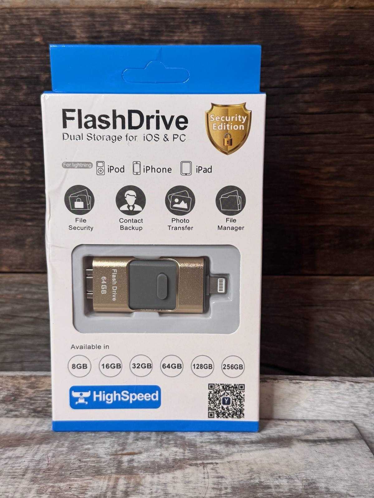 Dual Storage Flash Drive for iOS Lightning & PC 64 GB – New in Box