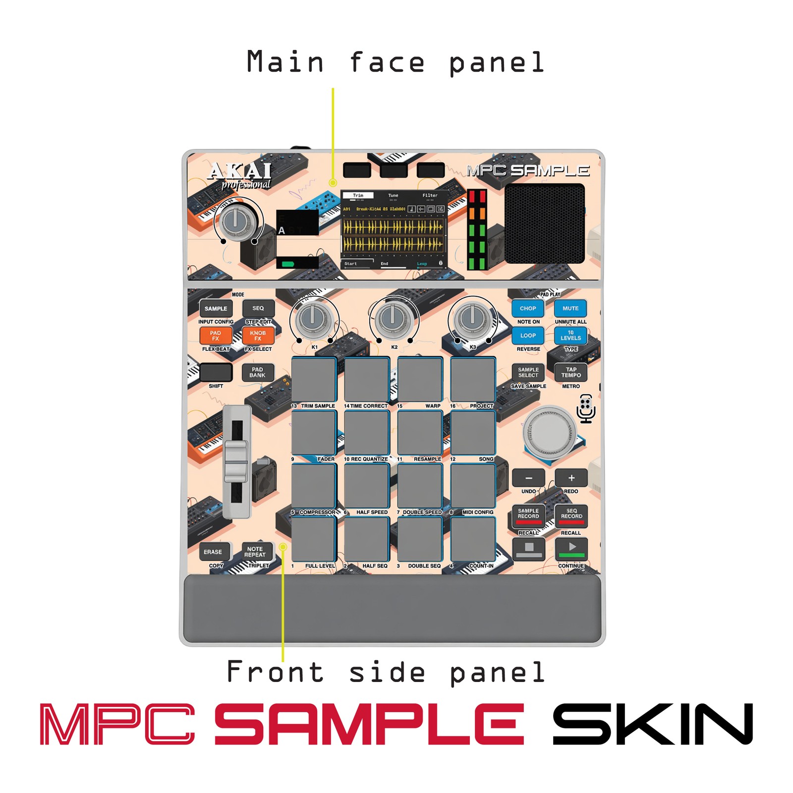 Akai MPC Sample Skin / peachy arcade drift