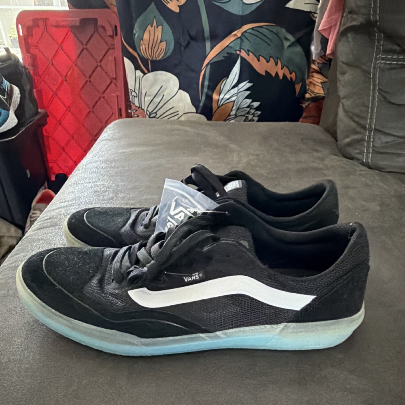 Vans Men's Skateboarding Shoes Black White Rubber Sole
