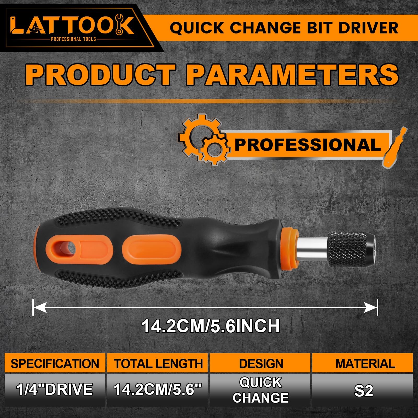 1/4 Inch Quick Change Bit Driver Release Easy Change Holder 142mm Handle