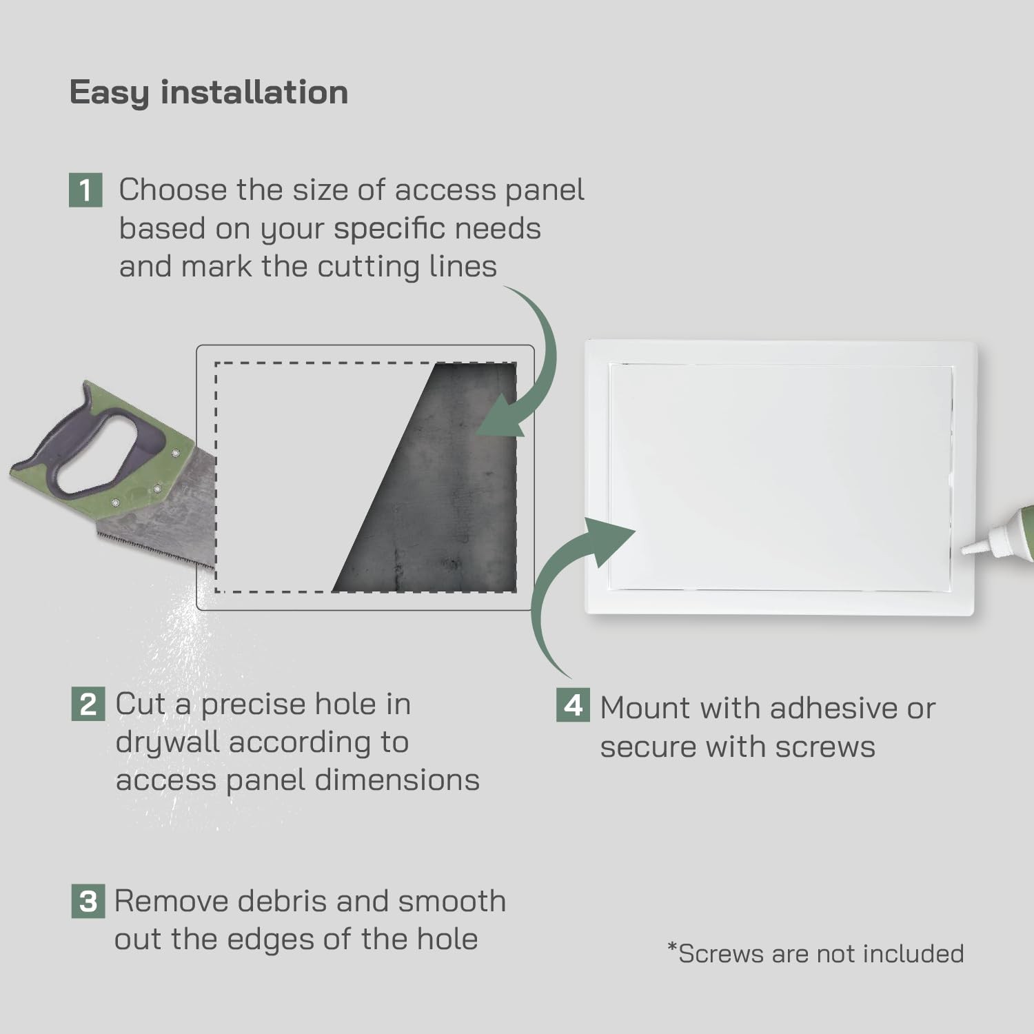 12'' x 8'' Inch White Metal Access Panel - Easy Access Doors - Access Panel f...