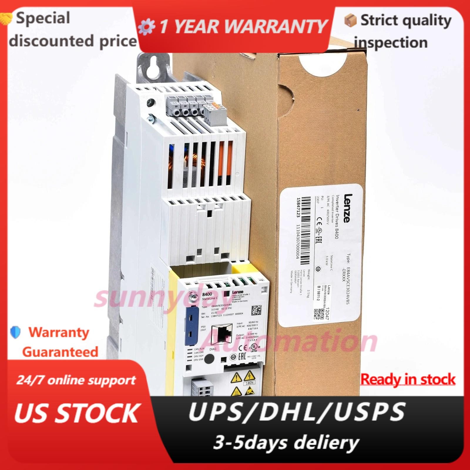 E84AVSCE3024VBS NEW LENZE Inverter E84AVSCE3024VBS 3.0 kW