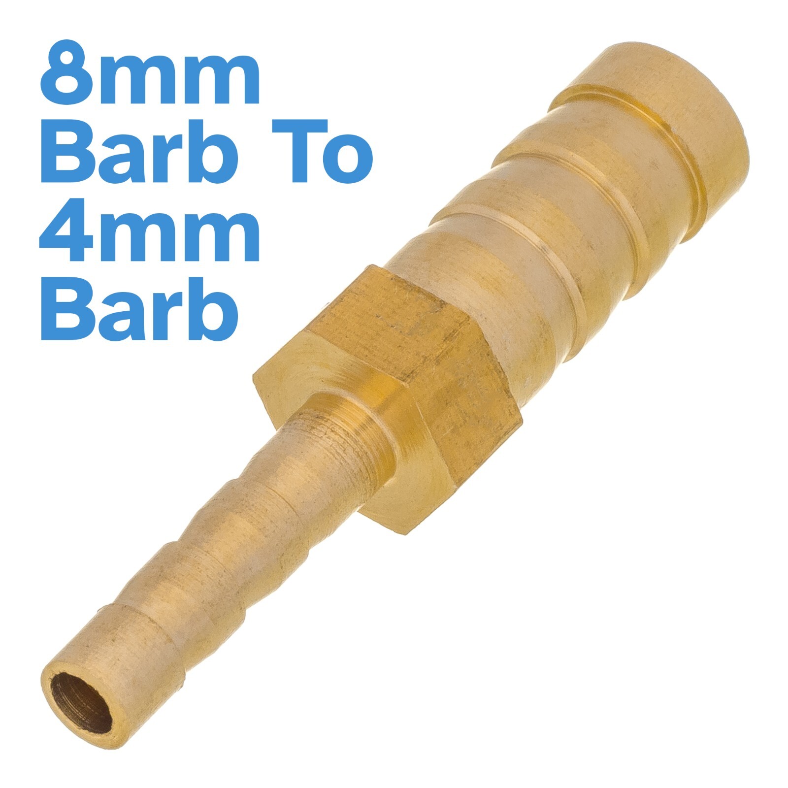 Brass 8mm To 4mm Straight Barbed Fitting Hose Valve Air Water Adapter Converter