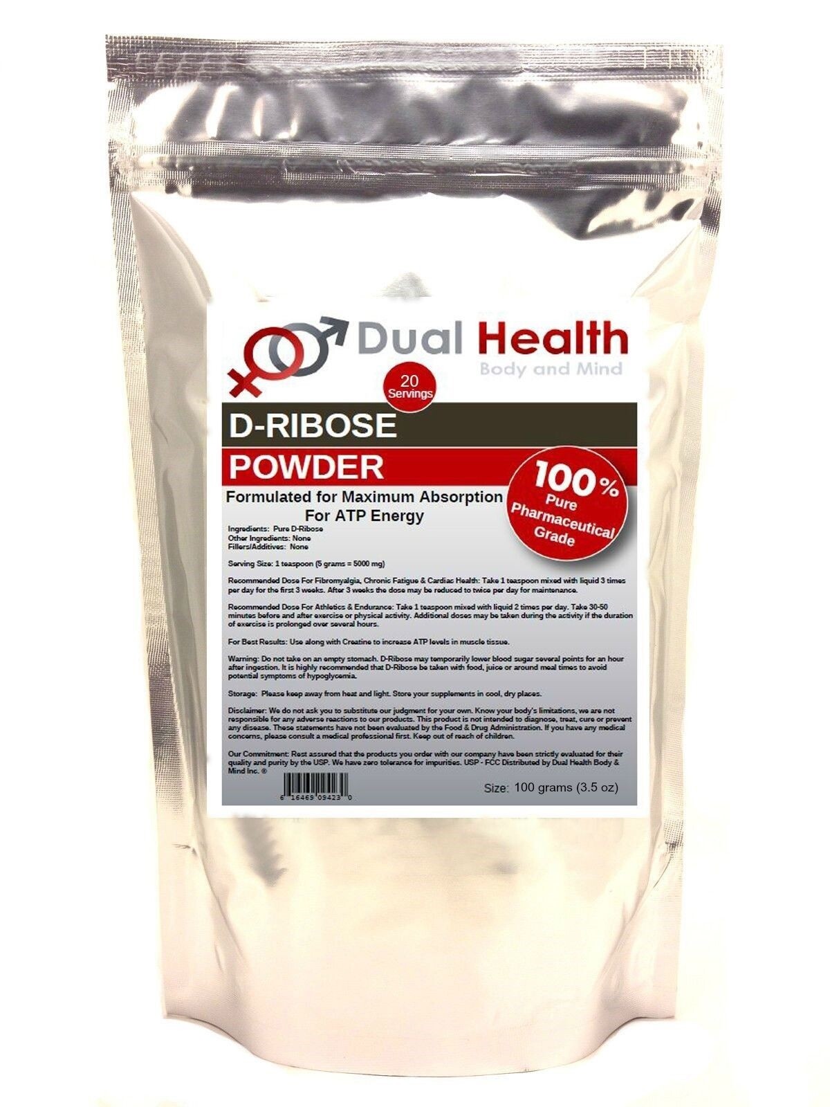 D-Ribose Powder 100g (3.5 oz) ATP Energy Endurance Muscle Sport Pharmaceutical