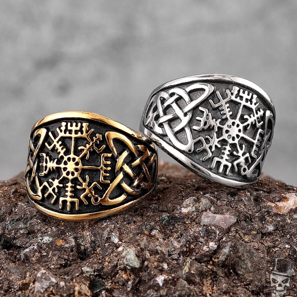 Sculpt Rings™ Nordic Rune Vegvisir Ring - Choose Your Style - Stainless Steel