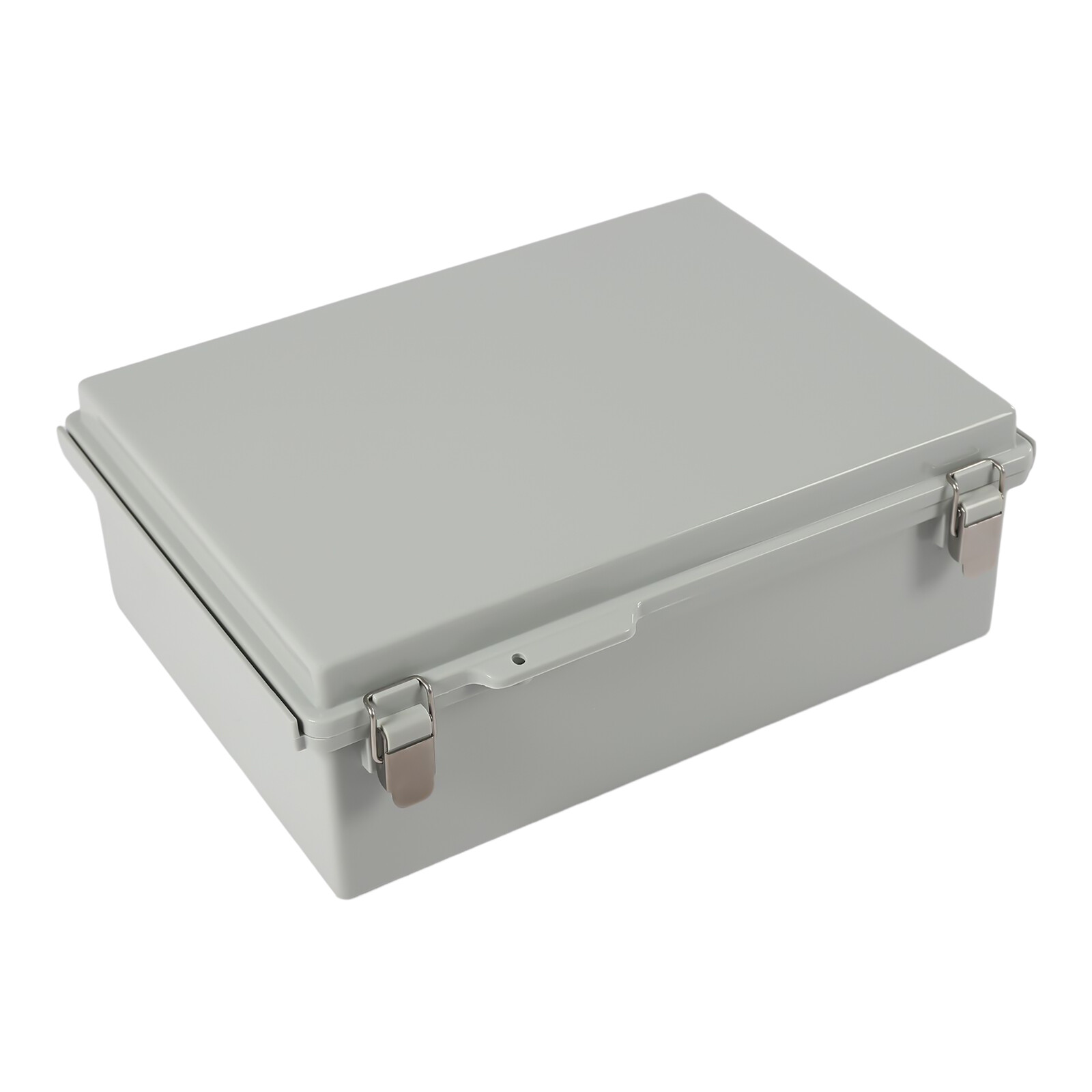 Grey Hinged Cover Latch Junction Box with Mounting Plate + Cover