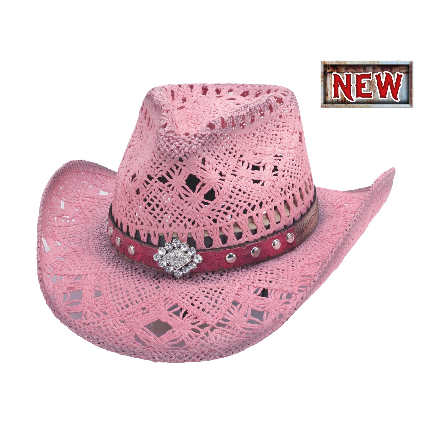 Bullhide Fashion Straw Collection Magnificent Cowboy Pink Hat