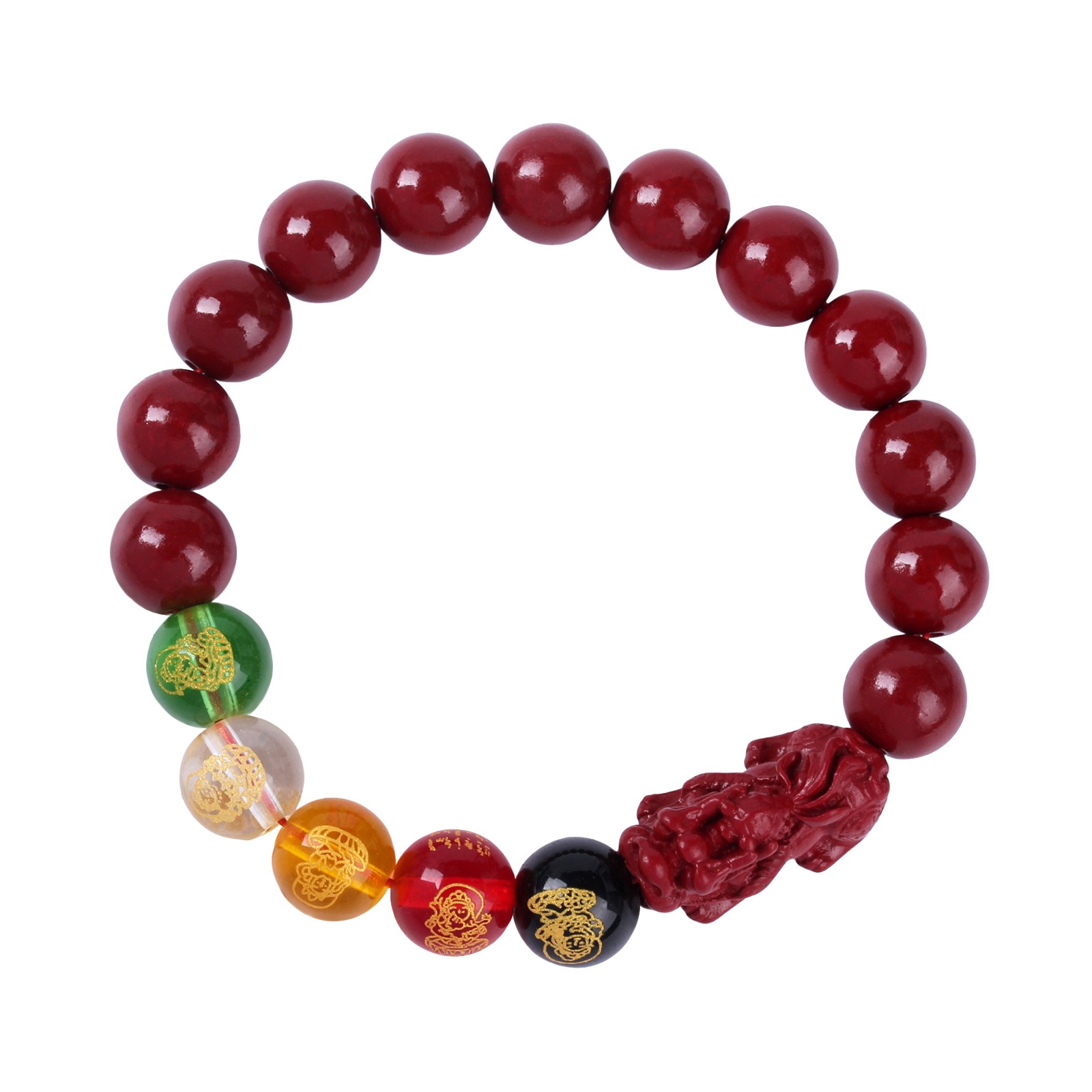 Cinnabar Pixiu Beads Bracelet Men Women Adjustable Wristband Elastic Bracelet US