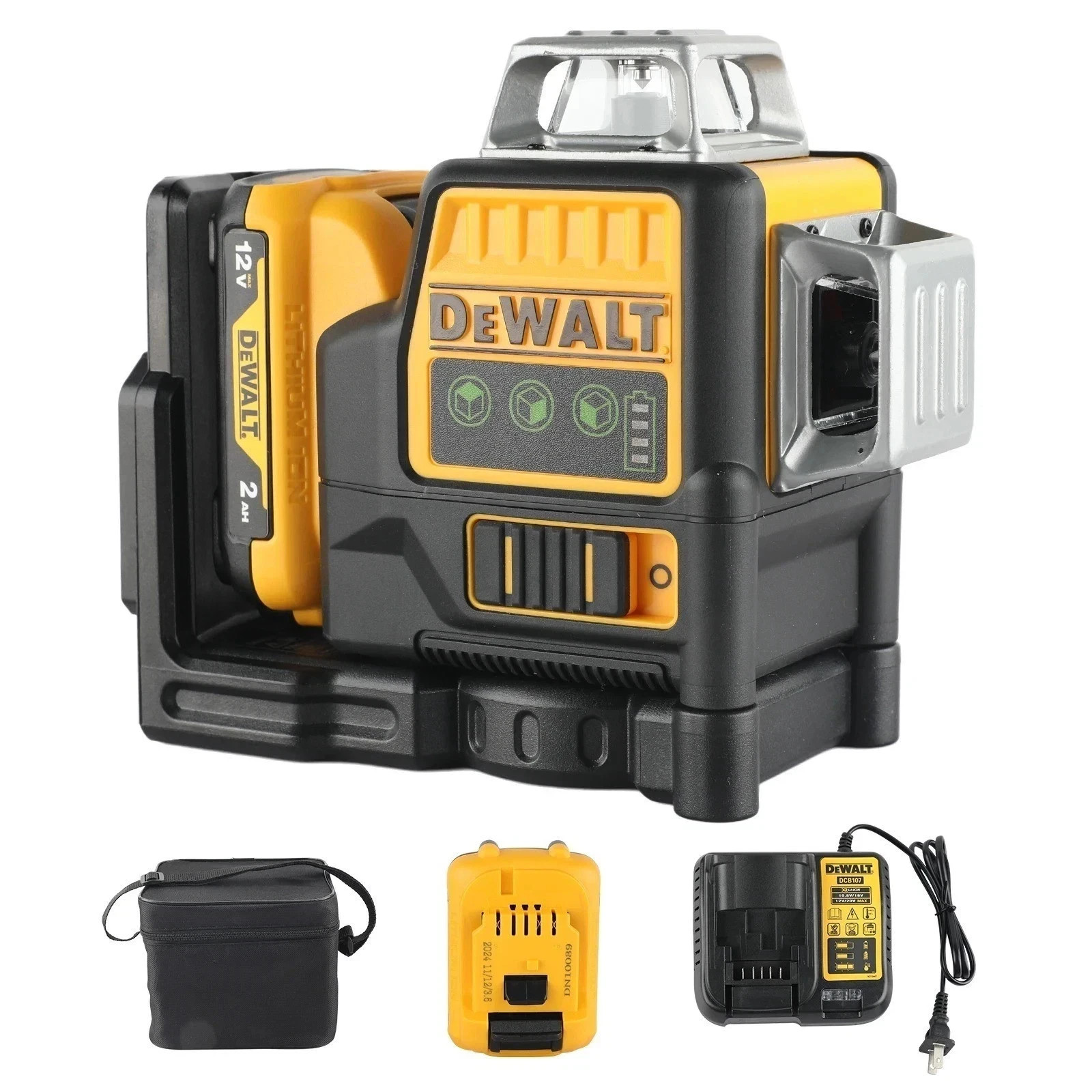 DeWalt DW089LG 12V Green Line 3 x 360 Laser Level Laser Battery + Charger USA