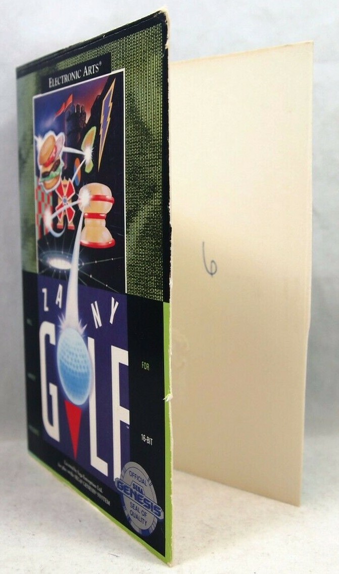 Zany Golf Case (SEGA Genesis) Authentic CARDBOARD BOX CUTOUT ONLY