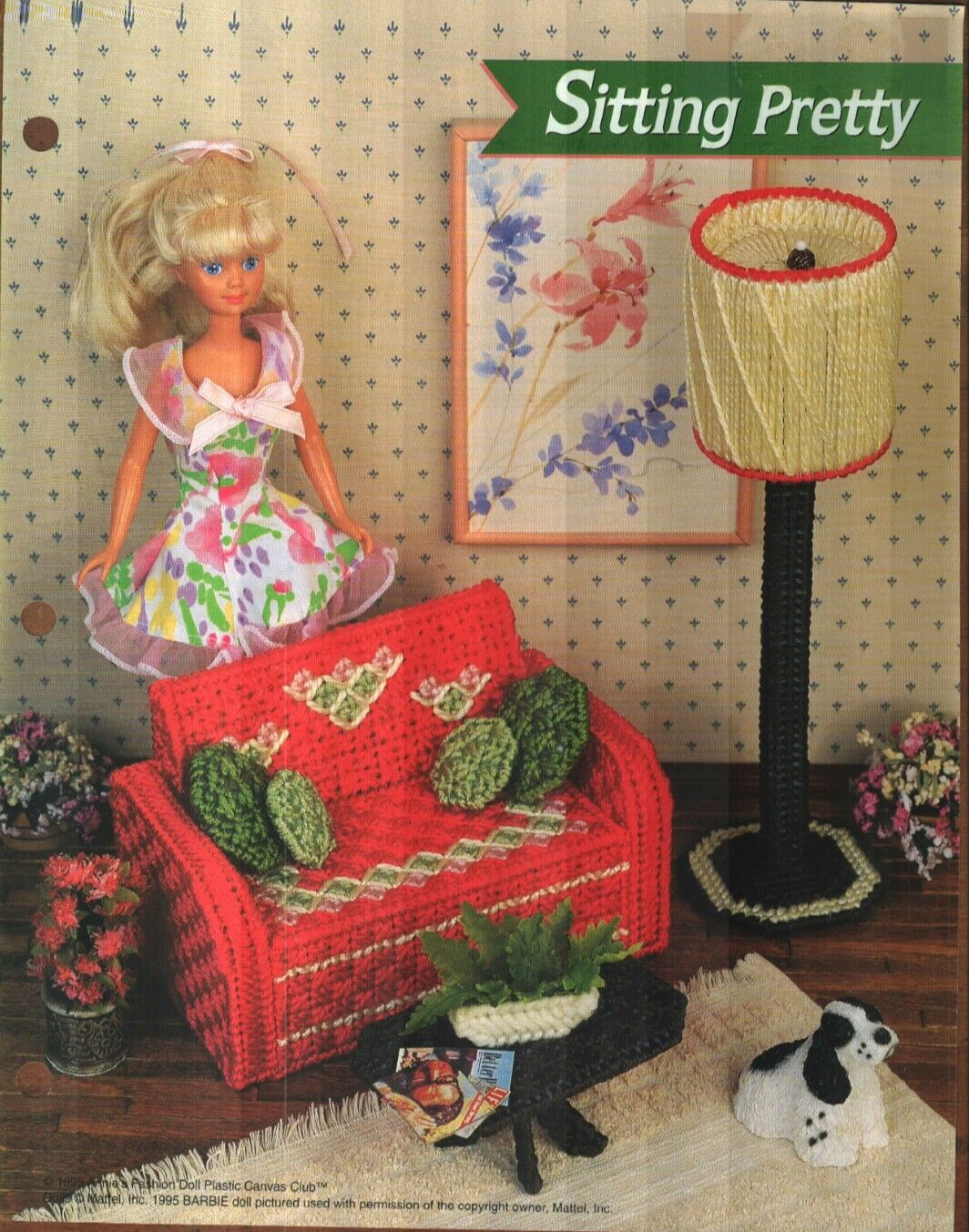 NEW SITTING PRETTY LAMP FASHION DOLL ANNIES PLASTIC CANVAS PATTERN INSTRUCTIONS