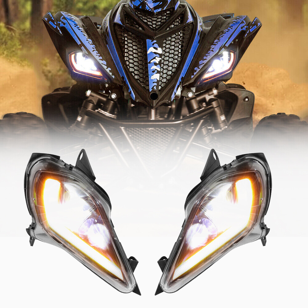 KEMIMOTO LED Headlights Set Head Lamps For 2006-2025 YAMAHA RAPTOR 350 700 700R
