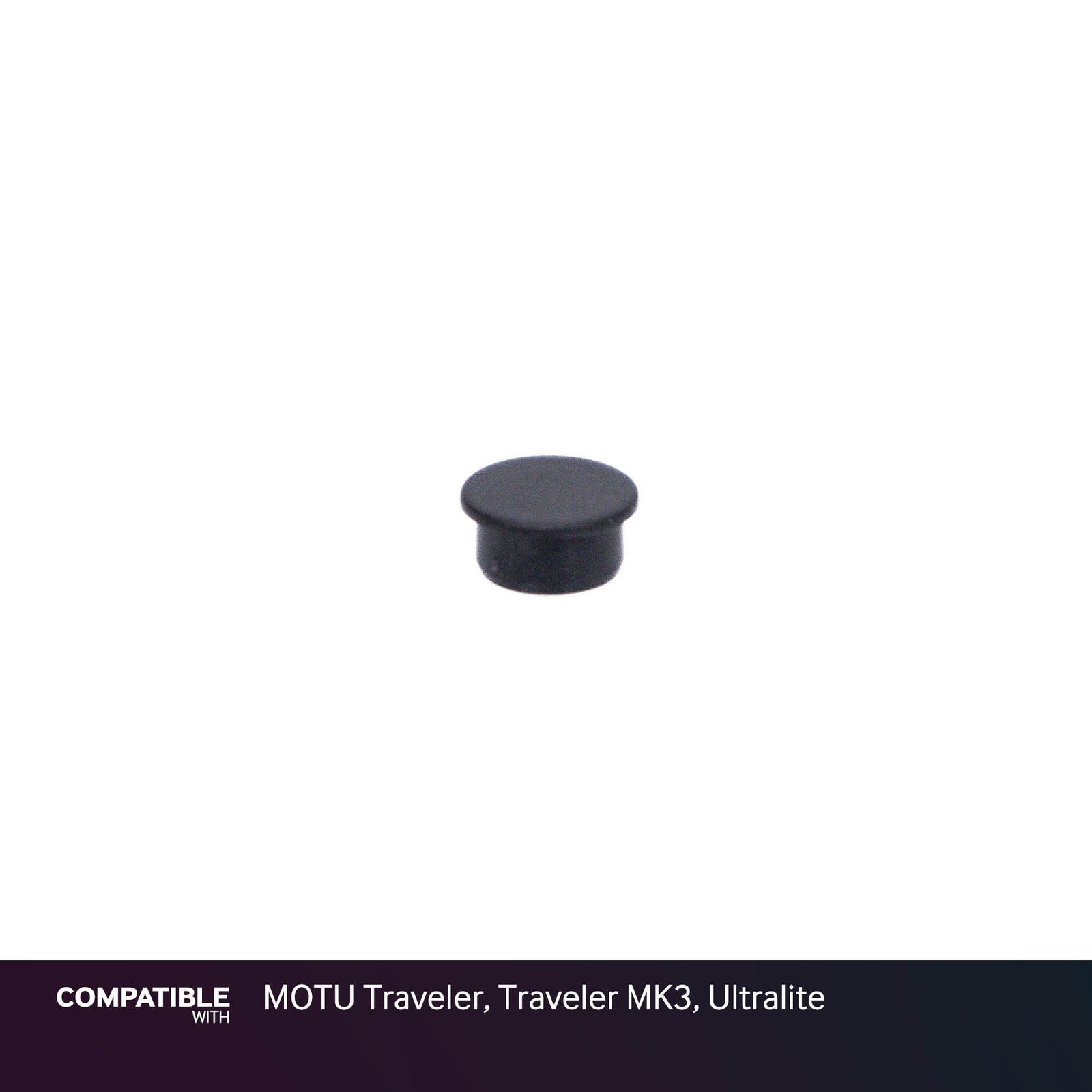 9mm Black Knob Cap for MOTU Traveler, Traveler MK3, Ultralite