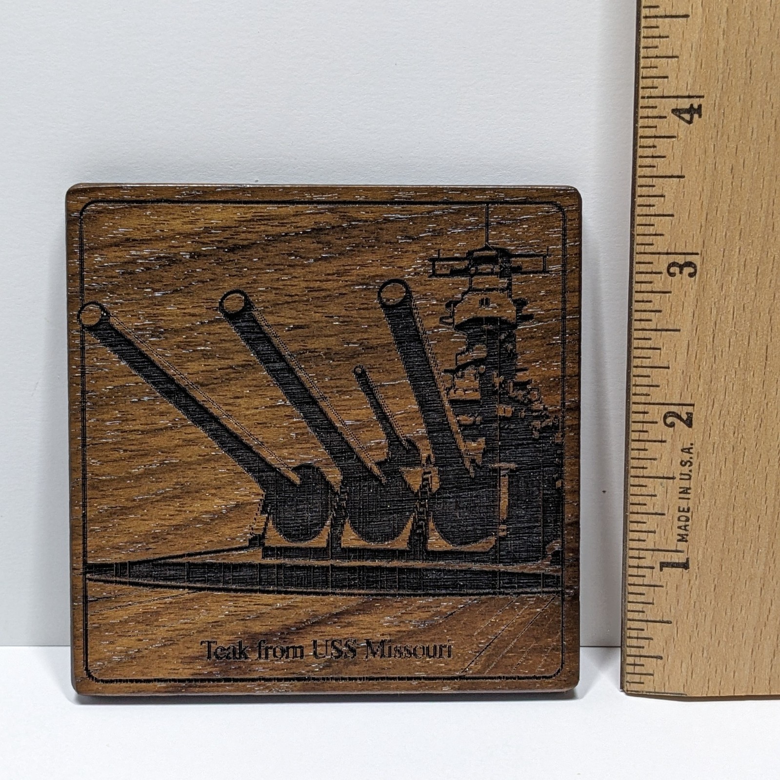 WWII US Navy Battleship USS Missouri "Big Guns" Original Teak Deck Collectible