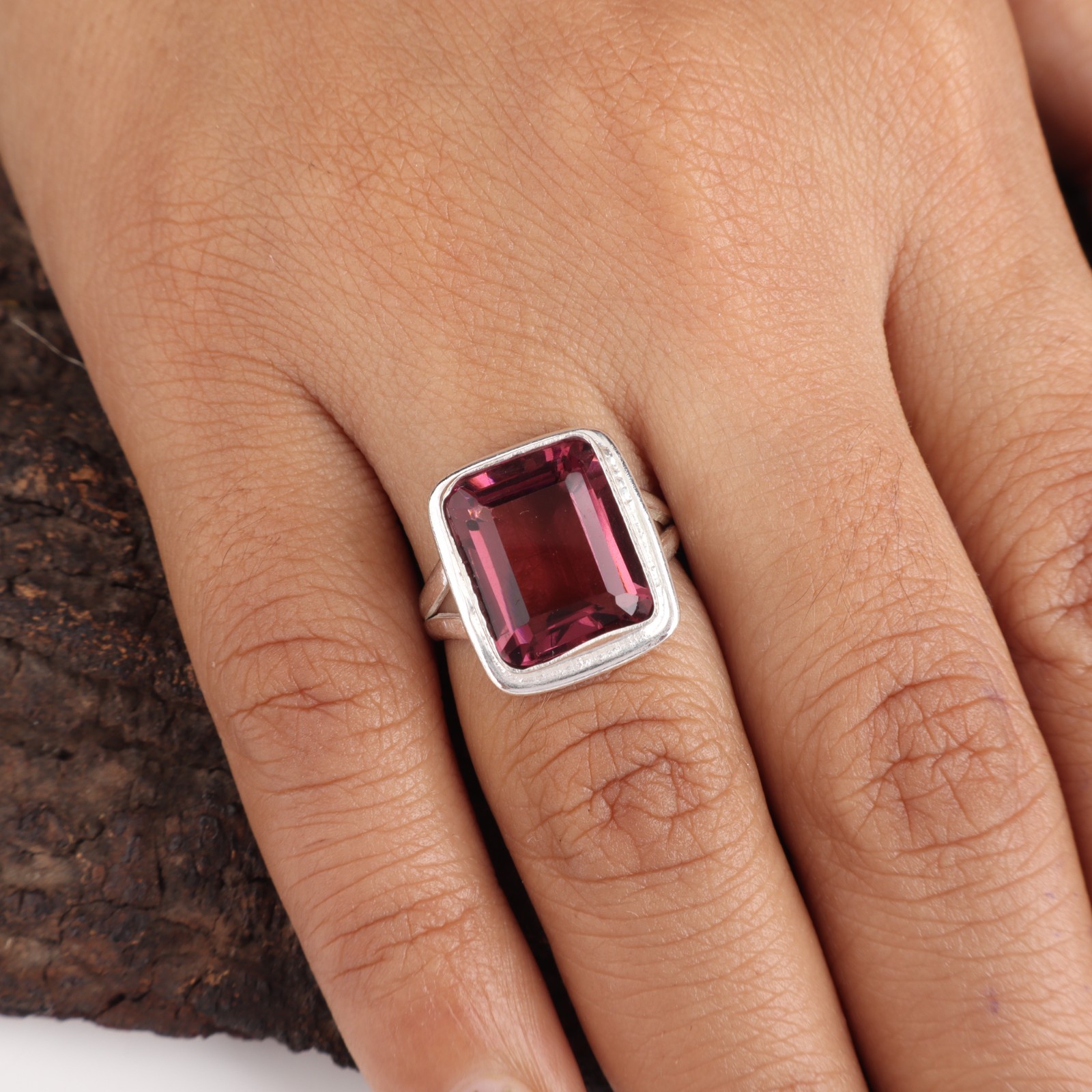 Rhodolite Gemstone 925 Sterling Silver Jewelry Handcrafted Ring Anniversary Gift